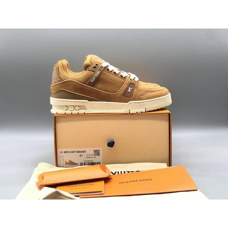 Trainer Low Top Sneakers   round toe lace-up low-top Brown - Style 39