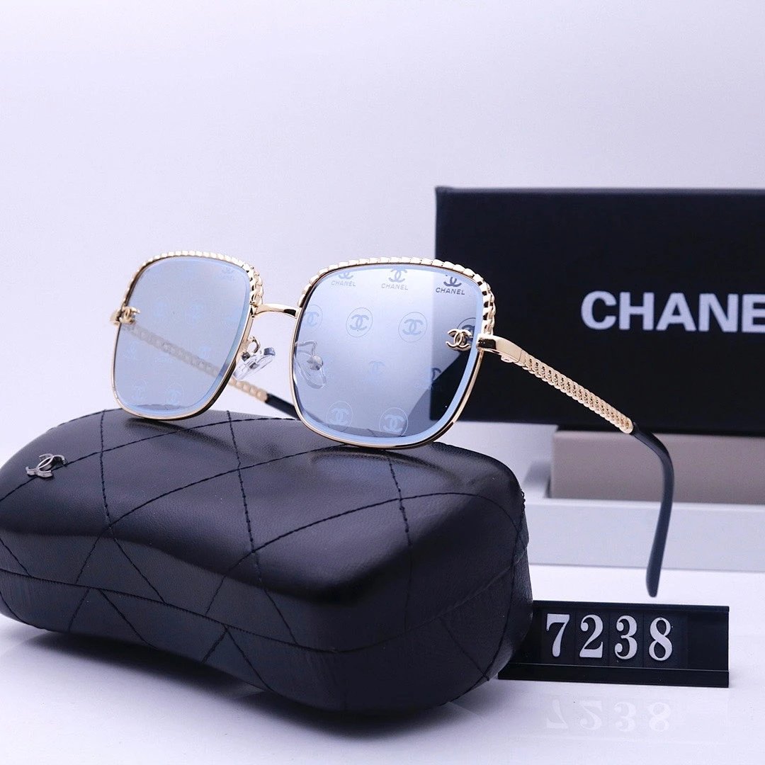 Chanel Black Tinted Lens Square Sunglasses, Polished Frame Style 20