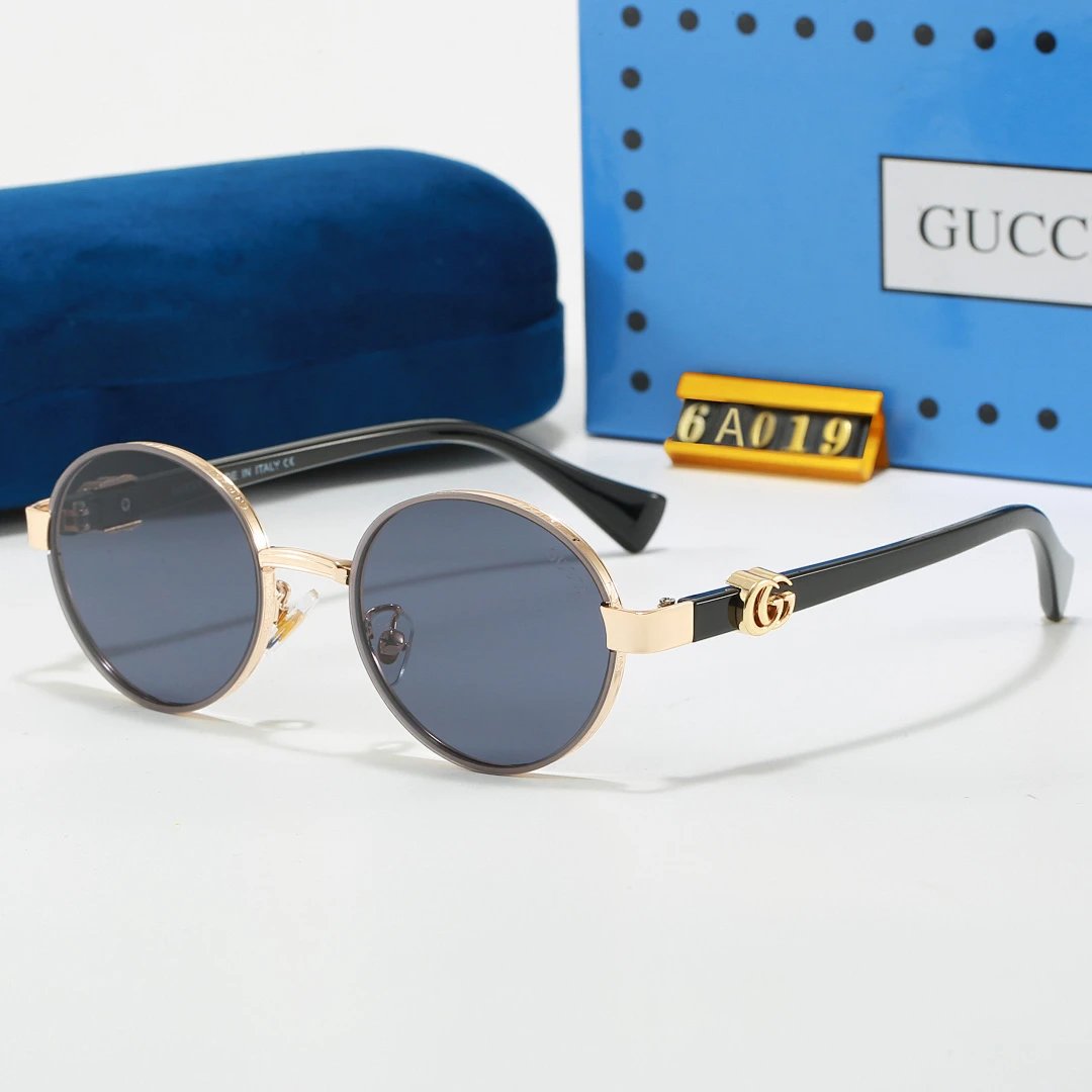 Gucci Blue Tinted Lens Square Sunglasses, Polished Frame Style 09