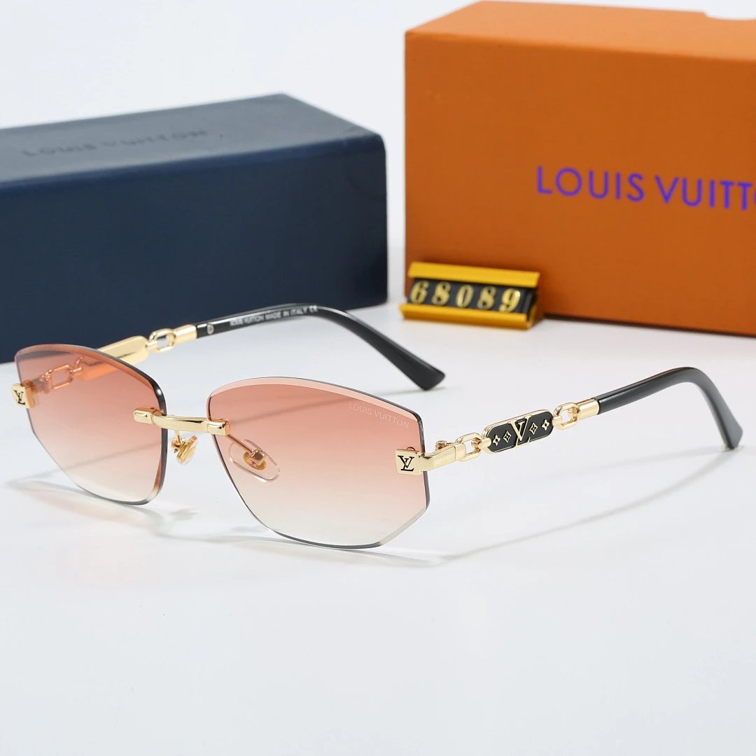 Louis Vuitton Brown Tinted Lens Square Sunglasses, Polished Frame Style 13