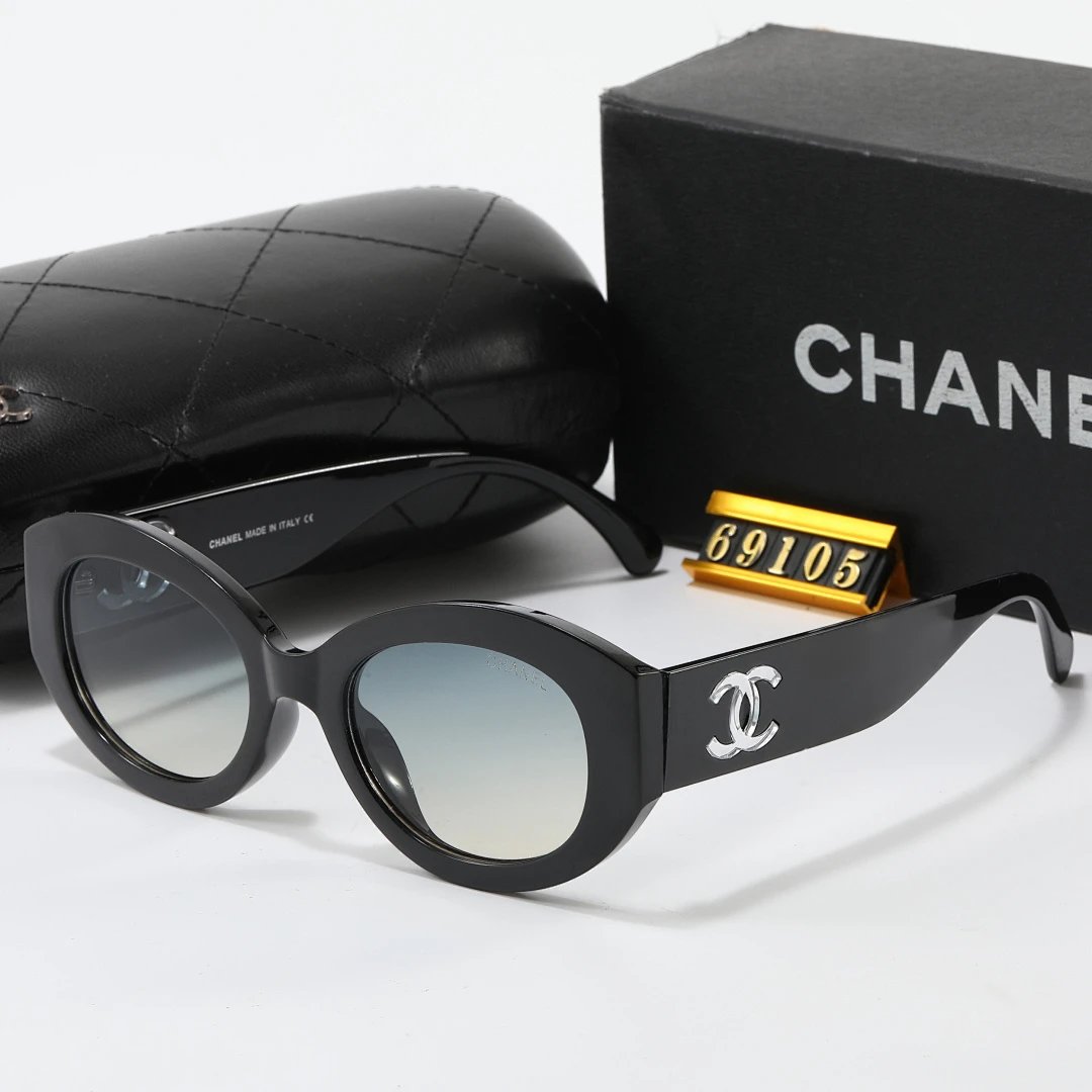 Chanel Black Tinted Lens Square Sunglasses, Polished Frame Style 18