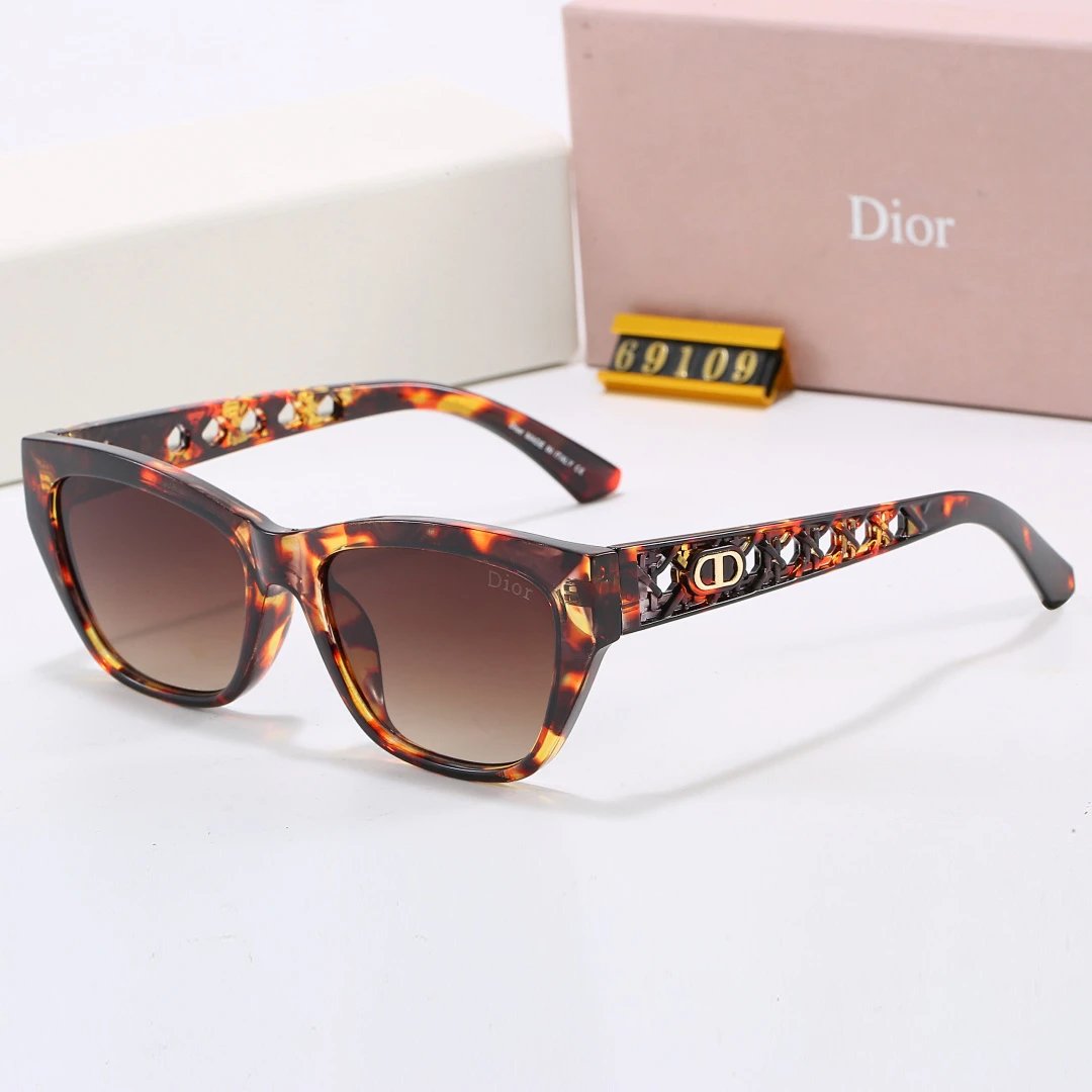Dior Brown Tinted Lens Square Sunglasses, Polished Frame Style 22
