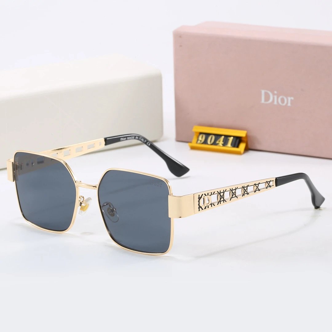 Dior Gray Tinted Lens Square Sunglasses, Polished Frame Style 28