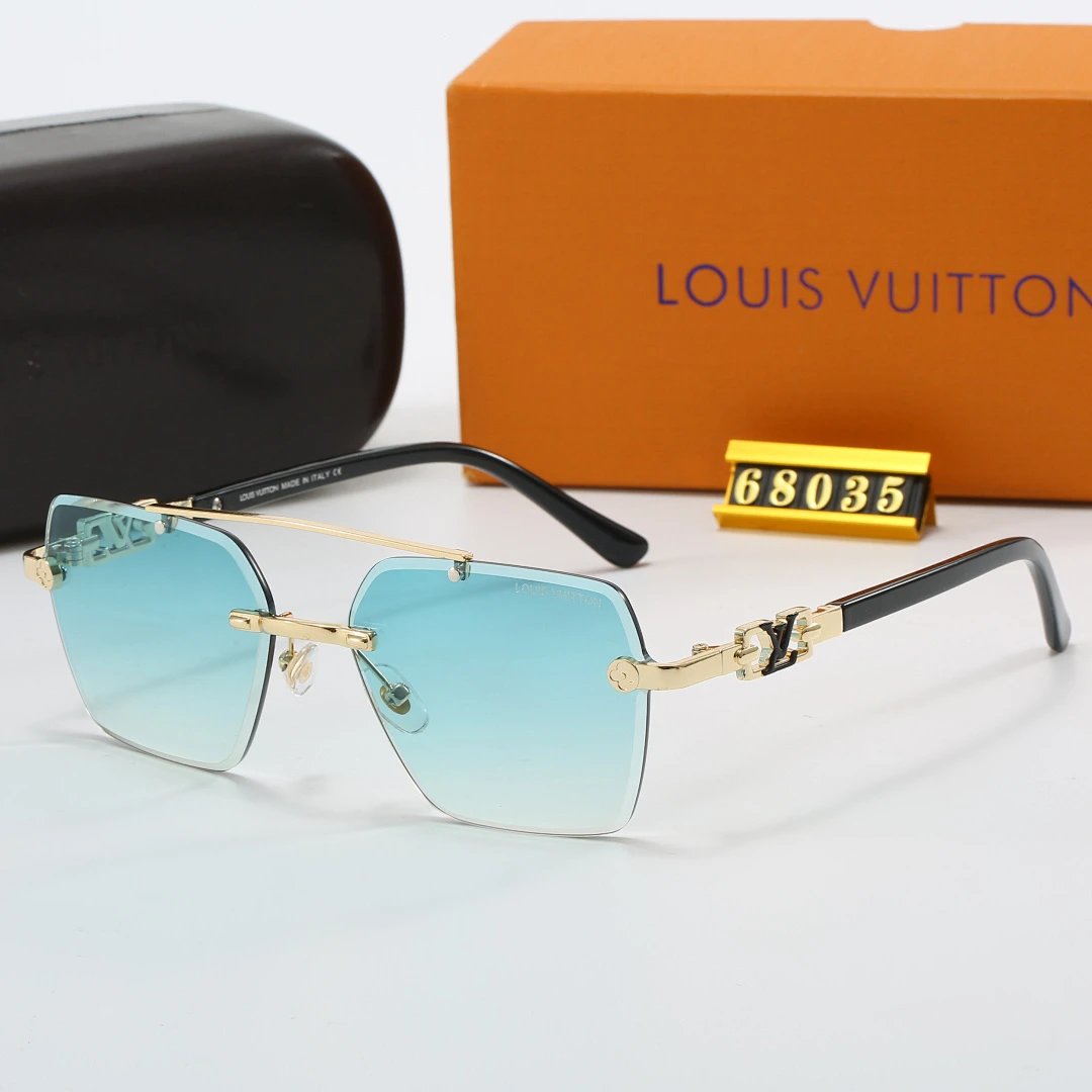 Louis Vuitton Brown Tinted Lens Square Sunglasses, Polished Frame Style 18