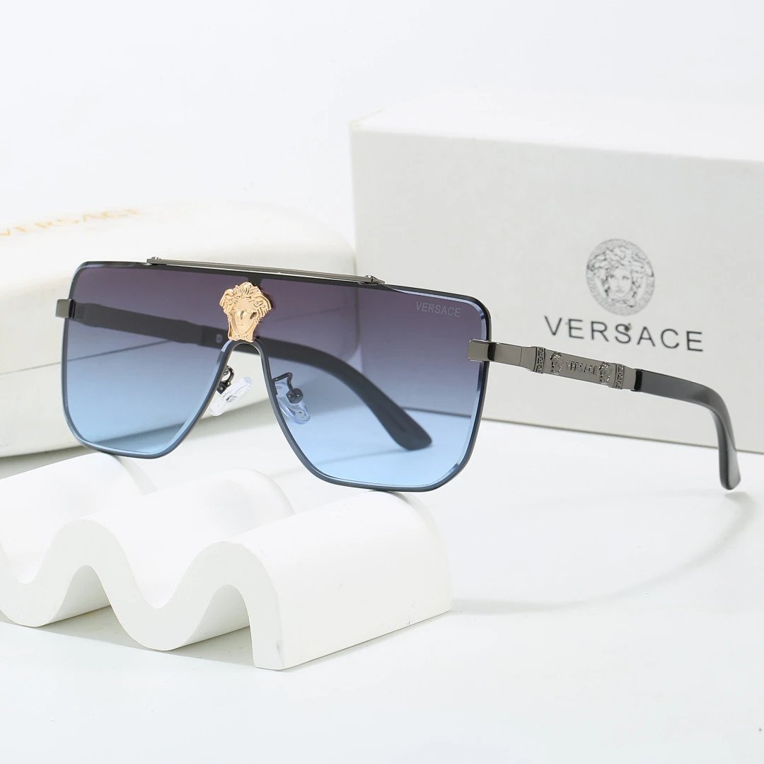 Versace Gray Tinted Lens Square Sunglasses, Polished Frame Style 14