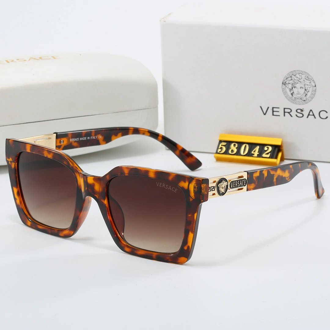Versace Tinted Lens Square Sunglasses, Polished Frame Style 19