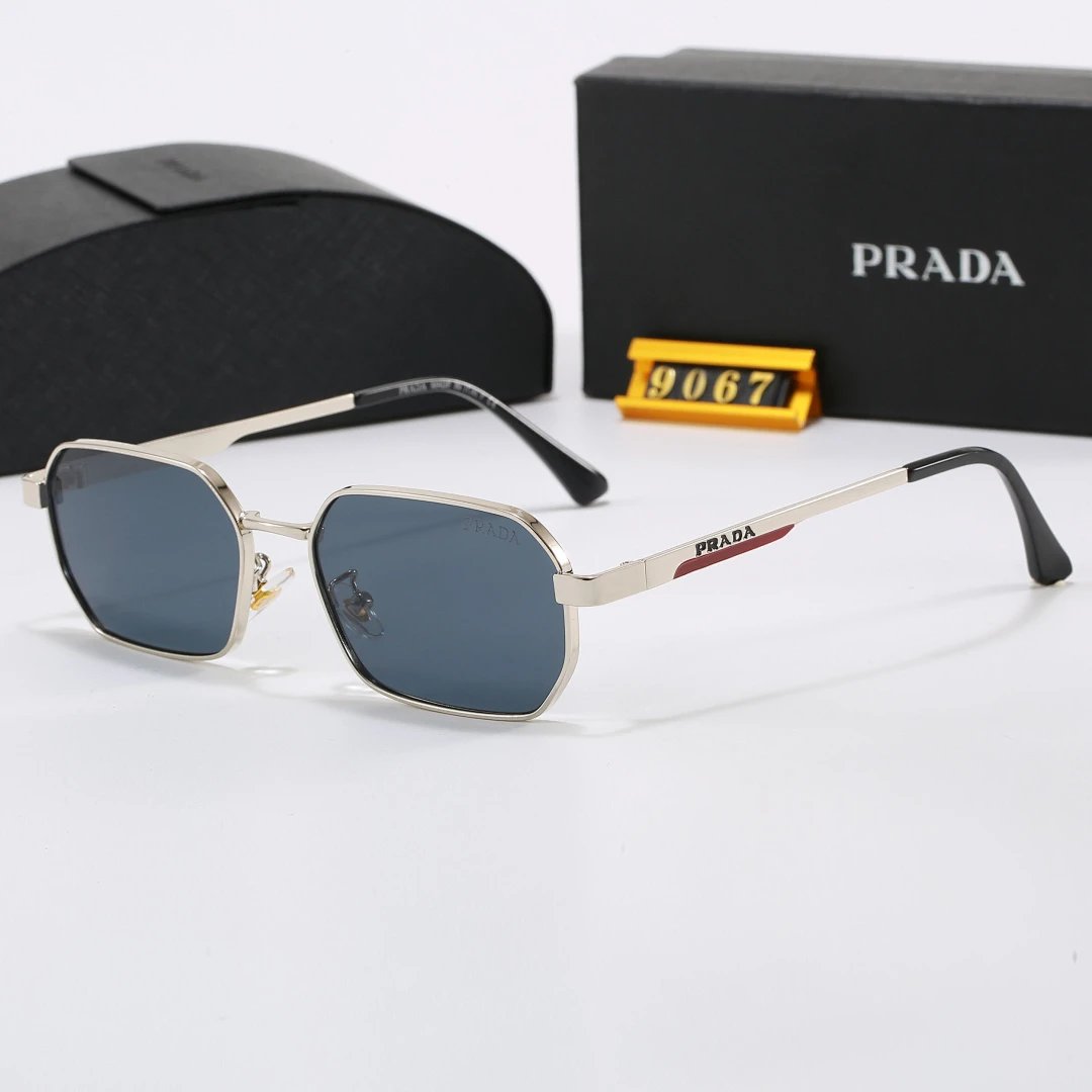 Prada Black Tinted Lens Square Sunglasses, Polished Frame Style 19