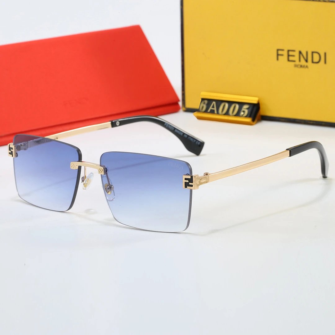 Fendi Brown Tinted Lens Square Sunglasses, Polished Frame Style 29