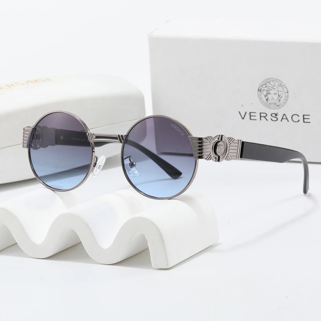 Versace Gray Tinted Lens Square Sunglasses, Polished Frame Style 18