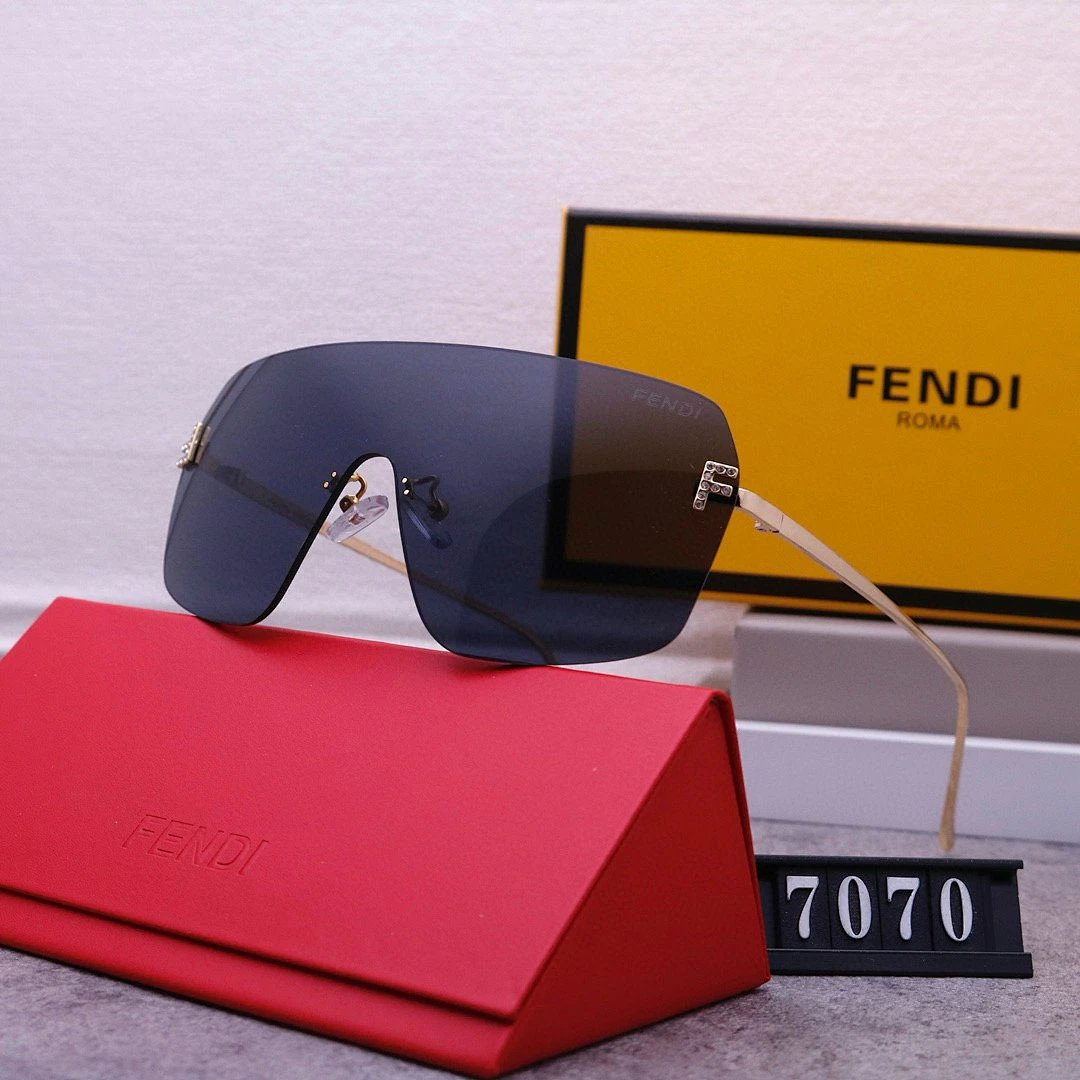 Fendi Red Tinted Lens Square Sunglasses, Polished Frame Style 16