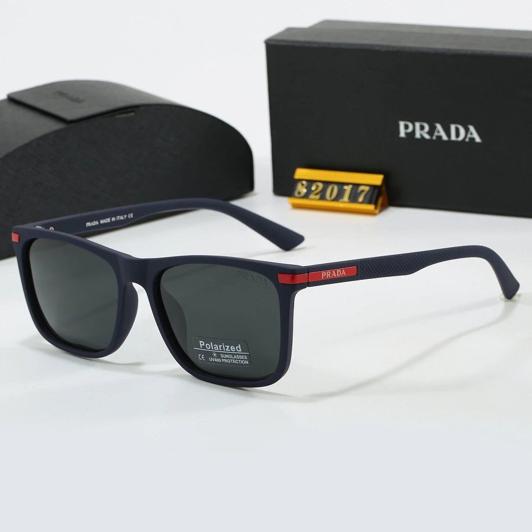 Prada Black Tinted Lens Square Sunglasses, Polished Frame Style 05