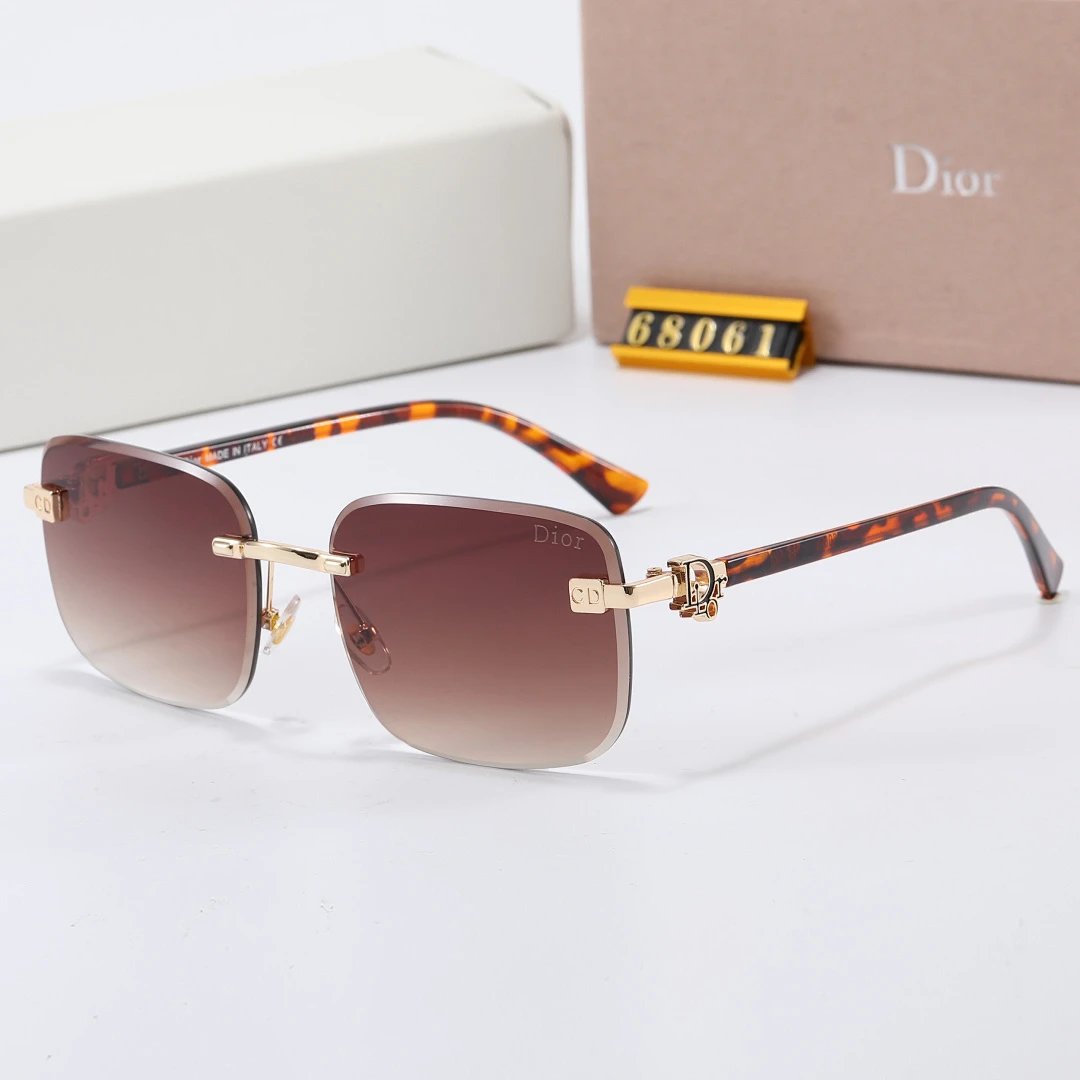Dior Brown Tinted Lens Square Sunglasses, Polished Frame Style 17