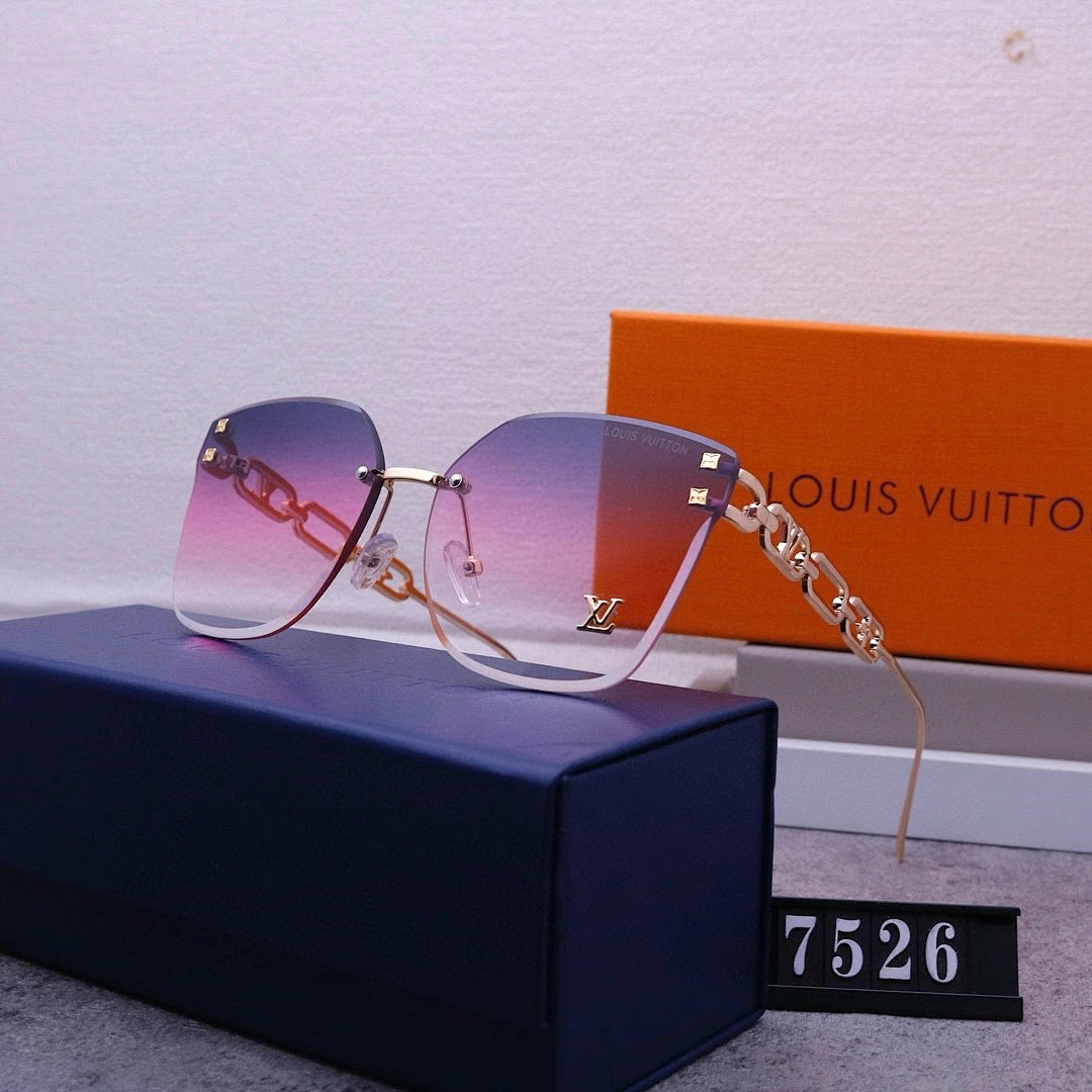 Louis Vuitton Tinted Lens Square Sunglasses, Polished Frame Style 24