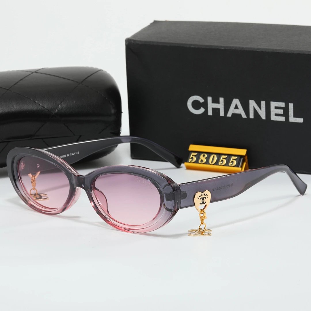 Chanel Black Tinted Lens Square Sunglasses, Polished Frame Style 16