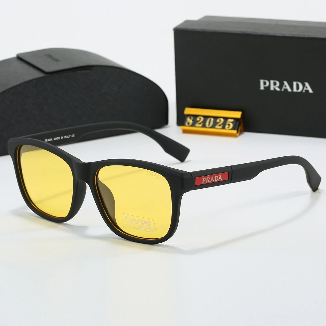 Prada Black Tinted Lens Square Sunglasses, Polished Frame Style 19