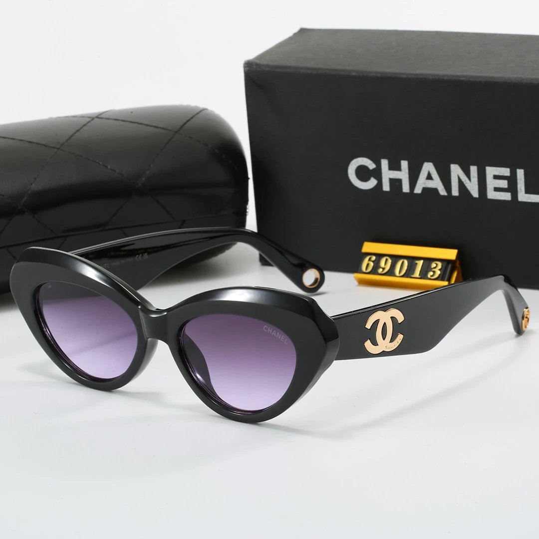 Chanel Black Tinted Lens Square Sunglasses, Polished Frame Style 13