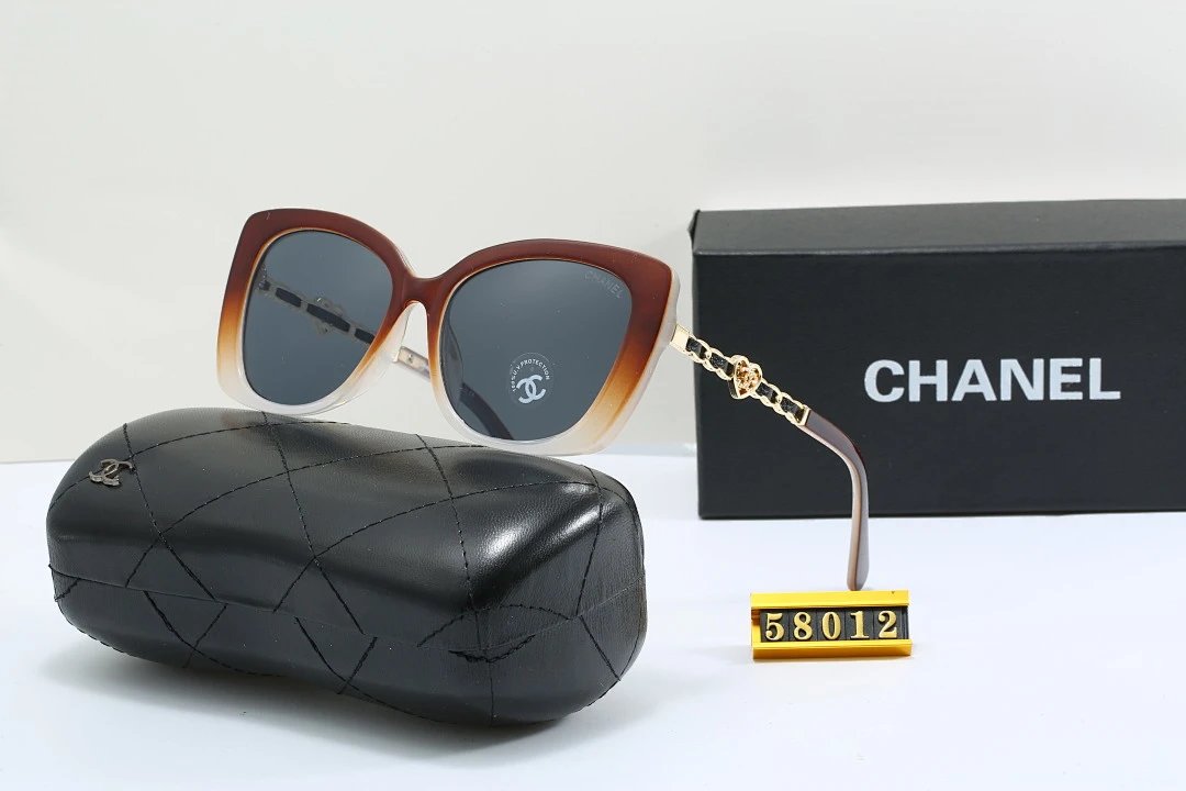 Chanel Black Tinted Lens Designer Sunglasses, Polished Frame Style 23