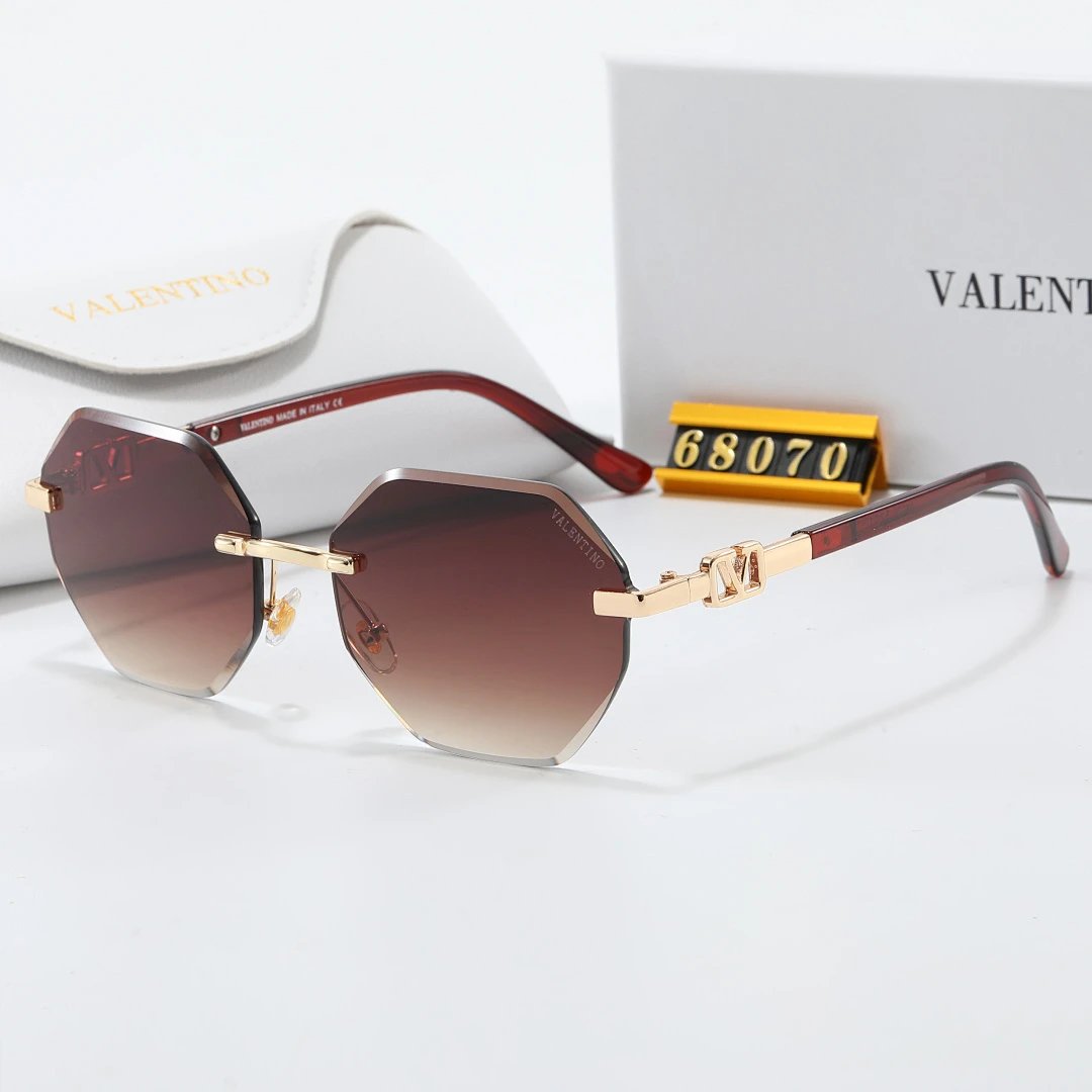 Valentino Gray Tinted Lens Designer Sunglasses, Polished Frame Style 03