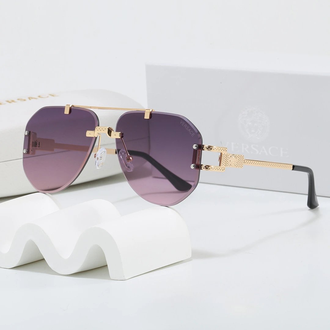 Versace Gray Tinted Lens Square Sunglasses, Polished Frame Style 18