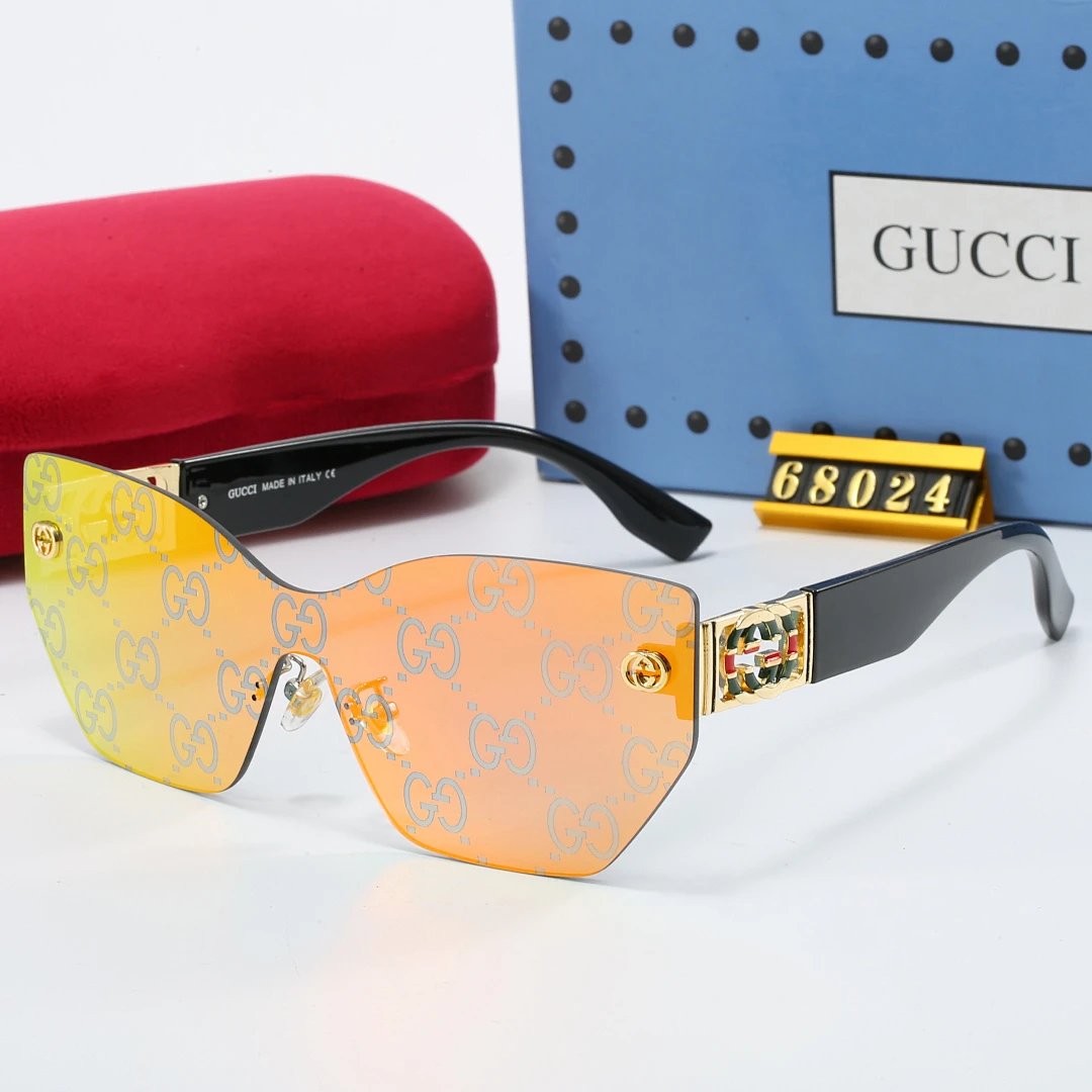 Gucci Brown Tinted Lens Square Sunglasses, Polished Frame Style 19