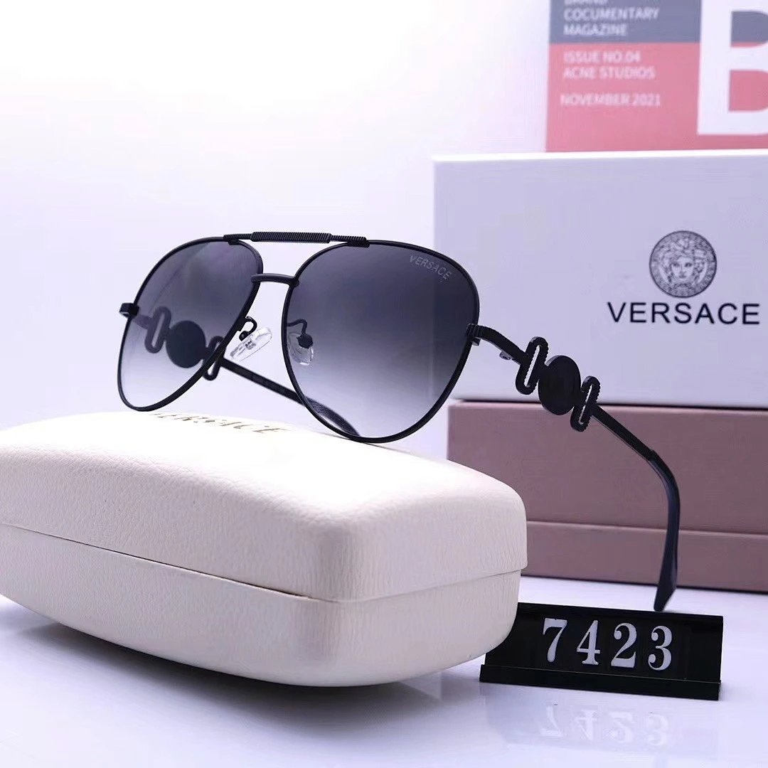 Versace Tinted Lens Square Sunglasses, Polished Frame Style 01