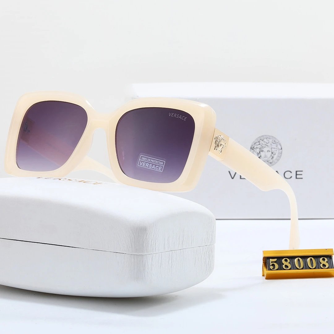 Versace Gray Tinted Lens Square Sunglasses, Polished Frame Style 22
