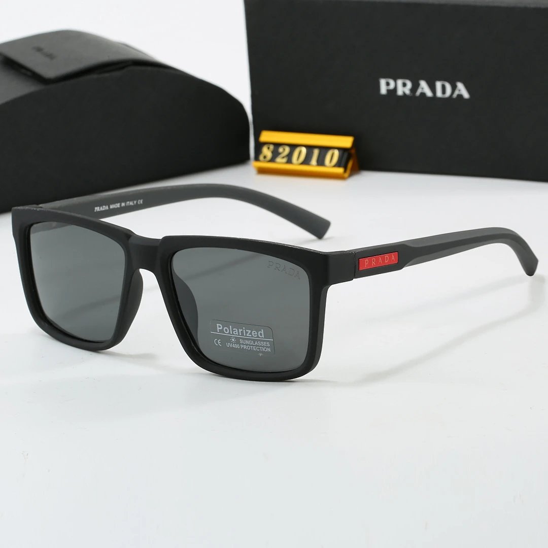 Prada Black Tinted Lens Square Sunglasses, Polished Frame Style 13