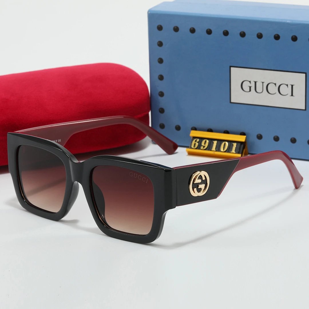 Gucci Tinted Lens Square Sunglasses, Polished Frame Style 06