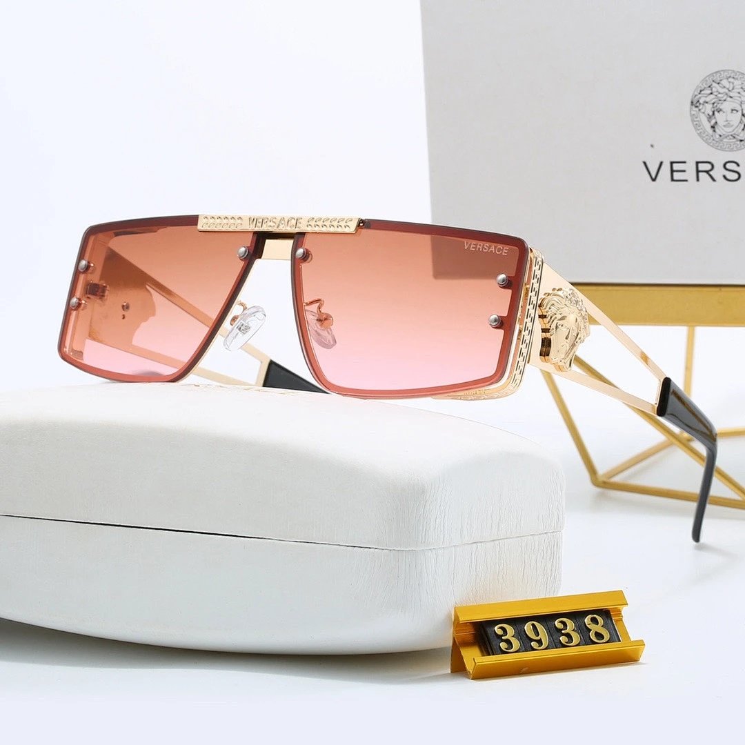 Versace Brown Tinted Lens Square Sunglasses, Polished Frame Style 08