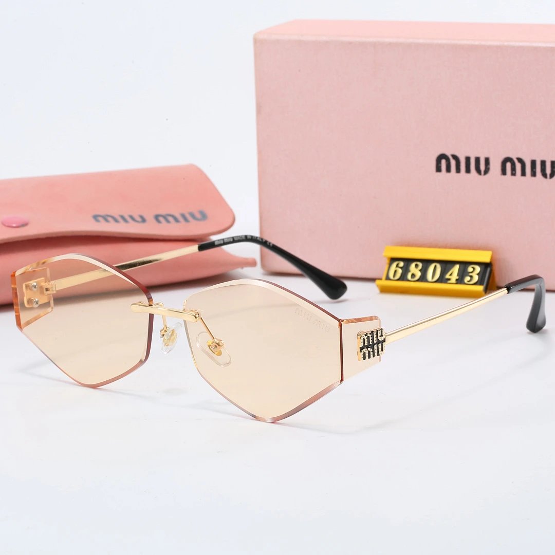 Miu Miu Brown Tinted Lens Square Sunglasses, Polished Frame Style 25