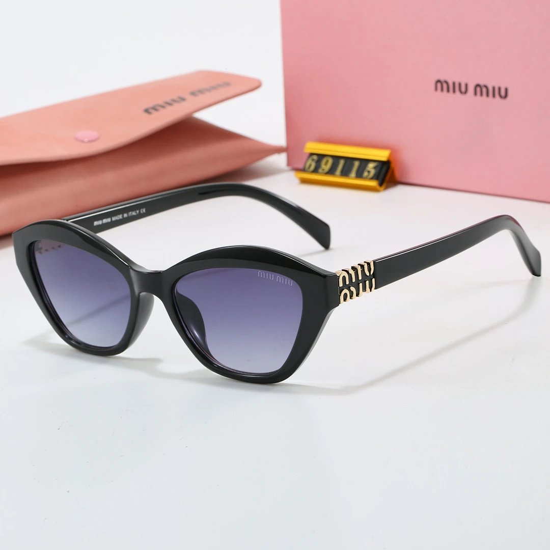 Miu Miu Tinted Lens Square Sunglasses, Polished Frame Style 14