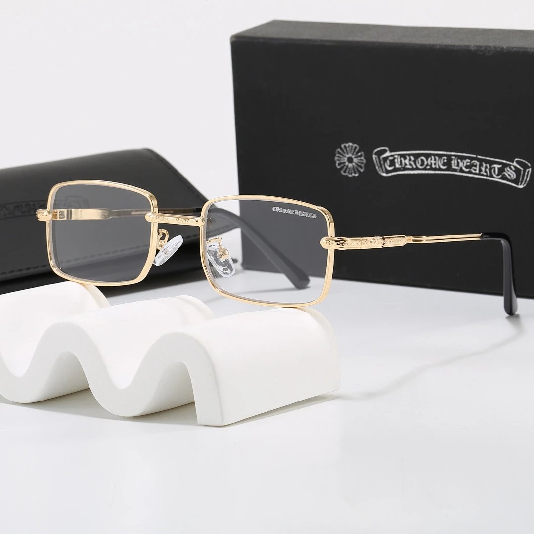Chrome Hearts Black Tinted Lens Square Sunglasses, Polished Frame Style 04