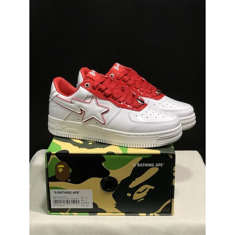 BAPE STA Low Top Sneakers low-top Red - Style 15