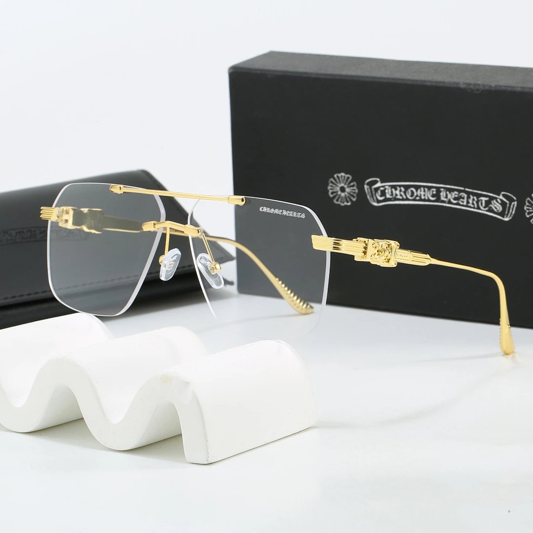 Chrome Hearts Black Tinted Lens Square Sunglasses, Polished Frame Style 07