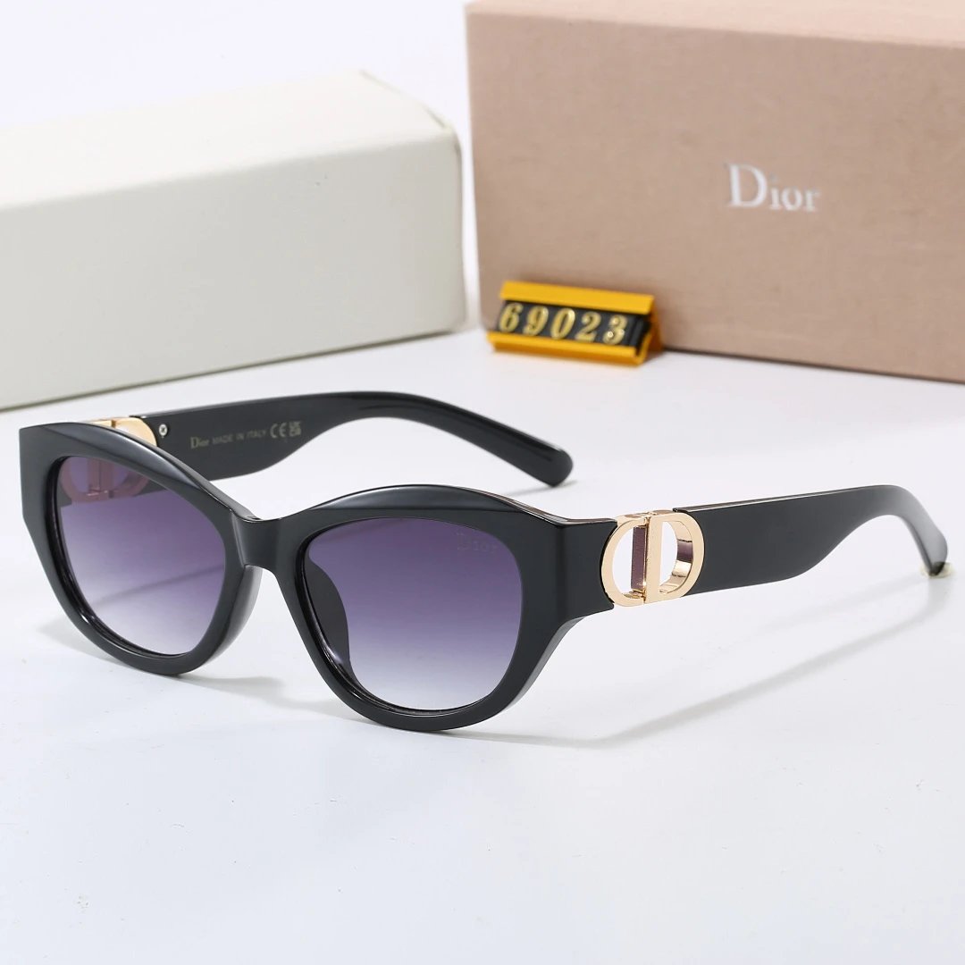 Dior Black Tinted Lens Square Sunglasses, Polished Frame Style 07