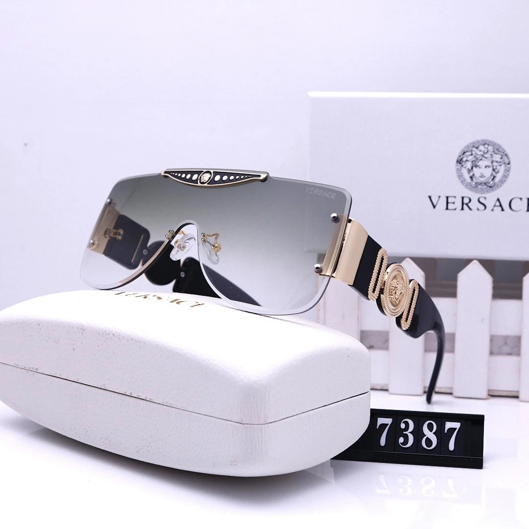 Versace Black Tinted Lens Square Sunglasses, Polished Frame Style 31