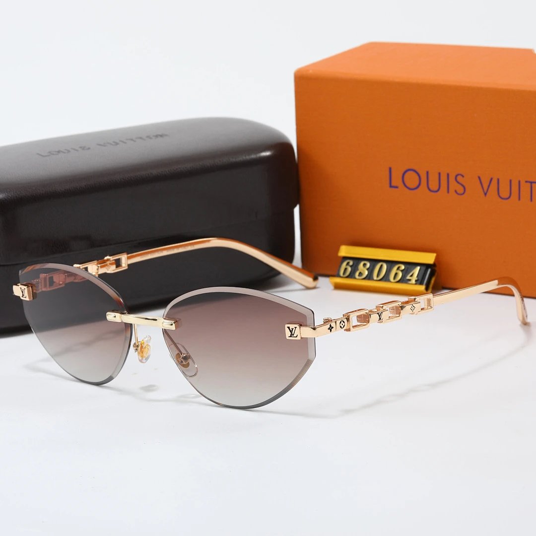 Louis Vuitton Brown Tinted Lens Square Sunglasses, Polished Frame Style 29