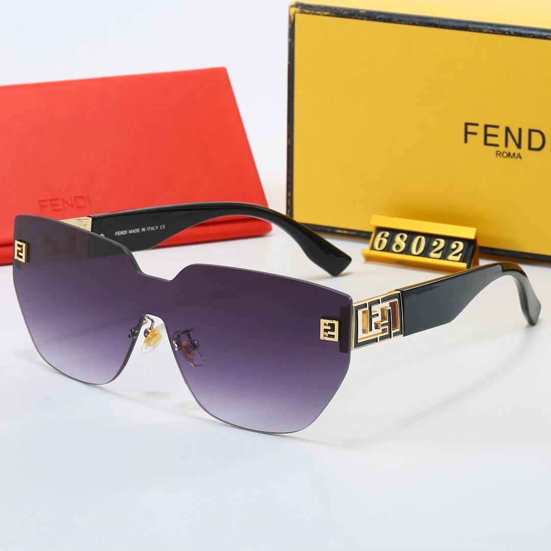 Fendi Brown Tinted Lens Square Sunglasses, Polished Frame Style 19