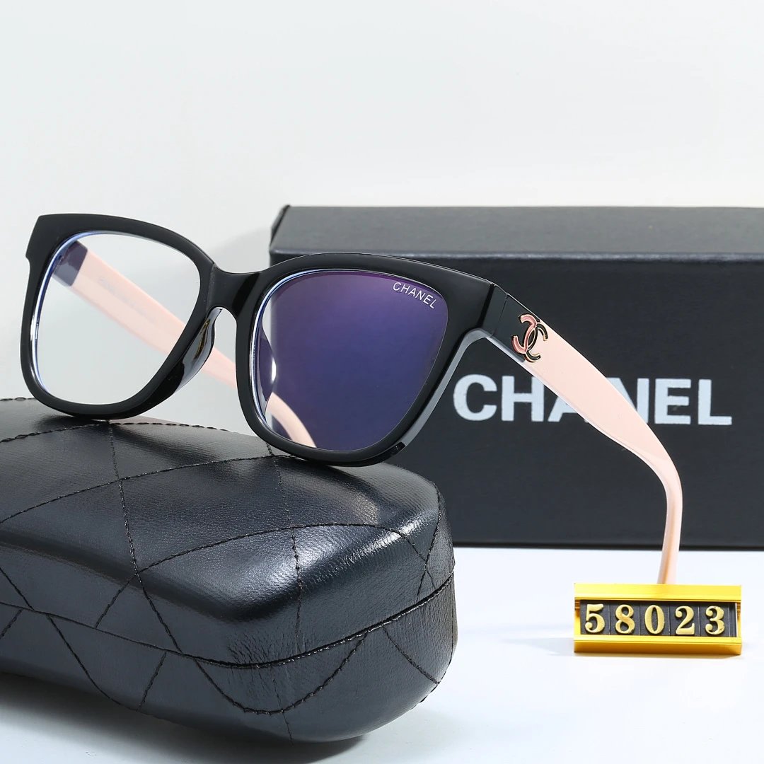 Chanel Black Tinted Lens Square Sunglasses, Polished Frame Style 08