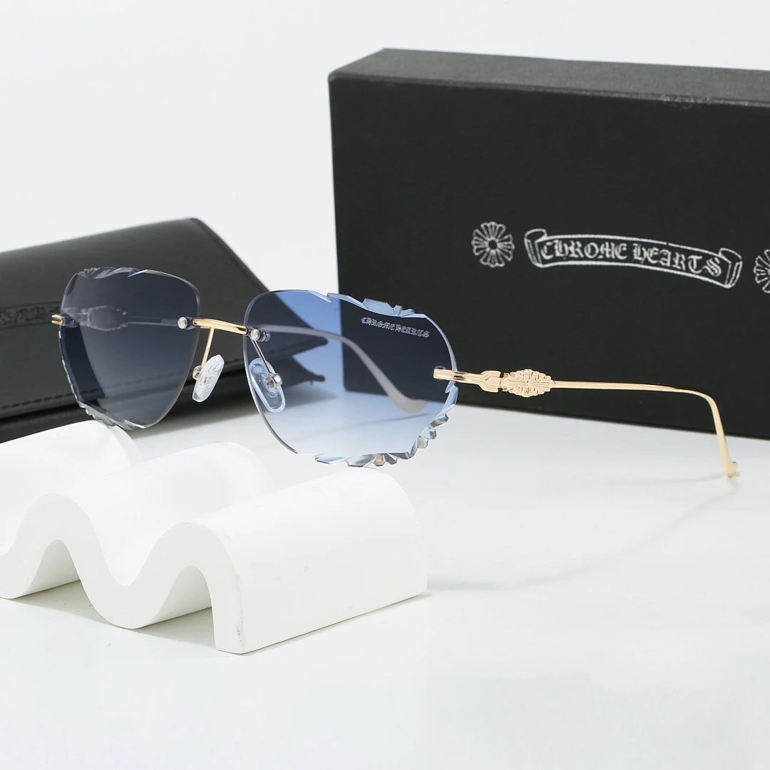 Chrome Hearts Black Tinted Lens Square Sunglasses, Polished Frame Style 04