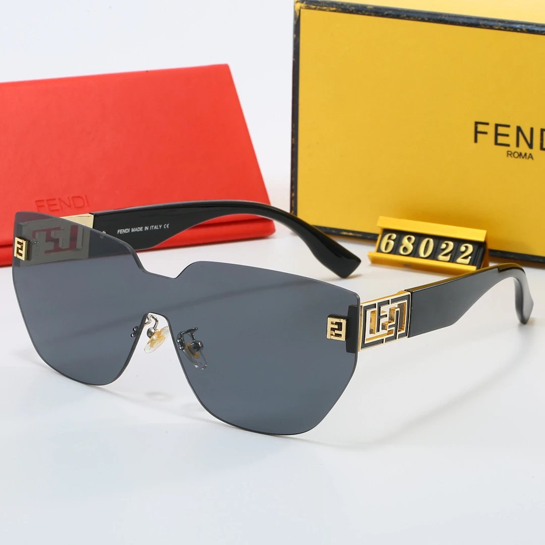 Fendi Brown Tinted Lens Square Sunglasses, Polished Frame Style 18