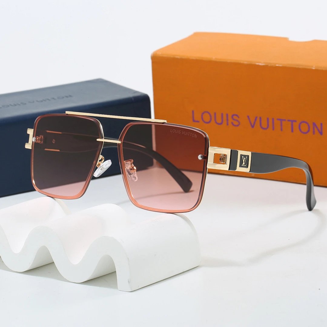 Louis Vuitton Brown Tinted Lens Square Sunglasses, Polished Frame Style 31