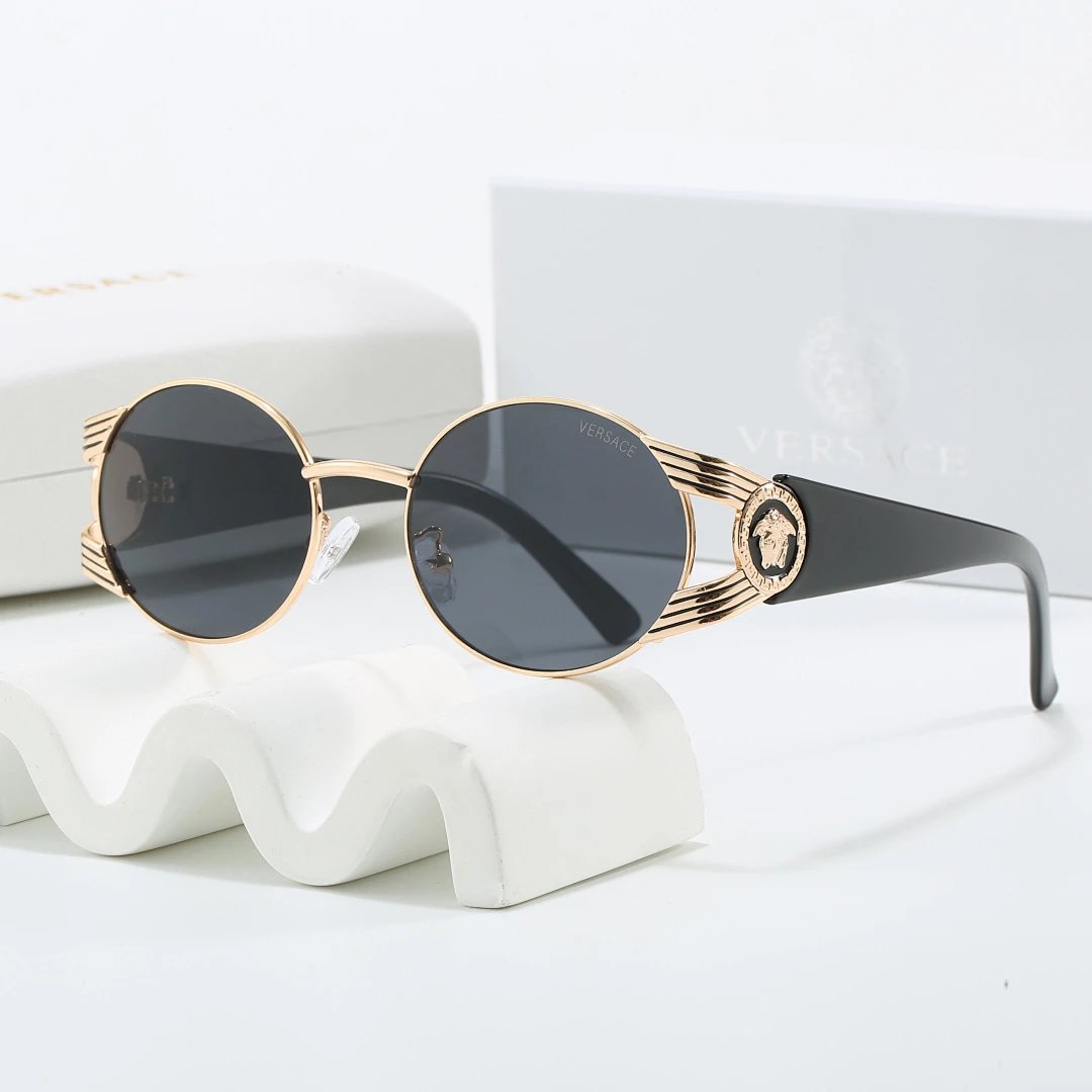 Versace Gray Tinted Lens Square Sunglasses, Polished Frame Style 26