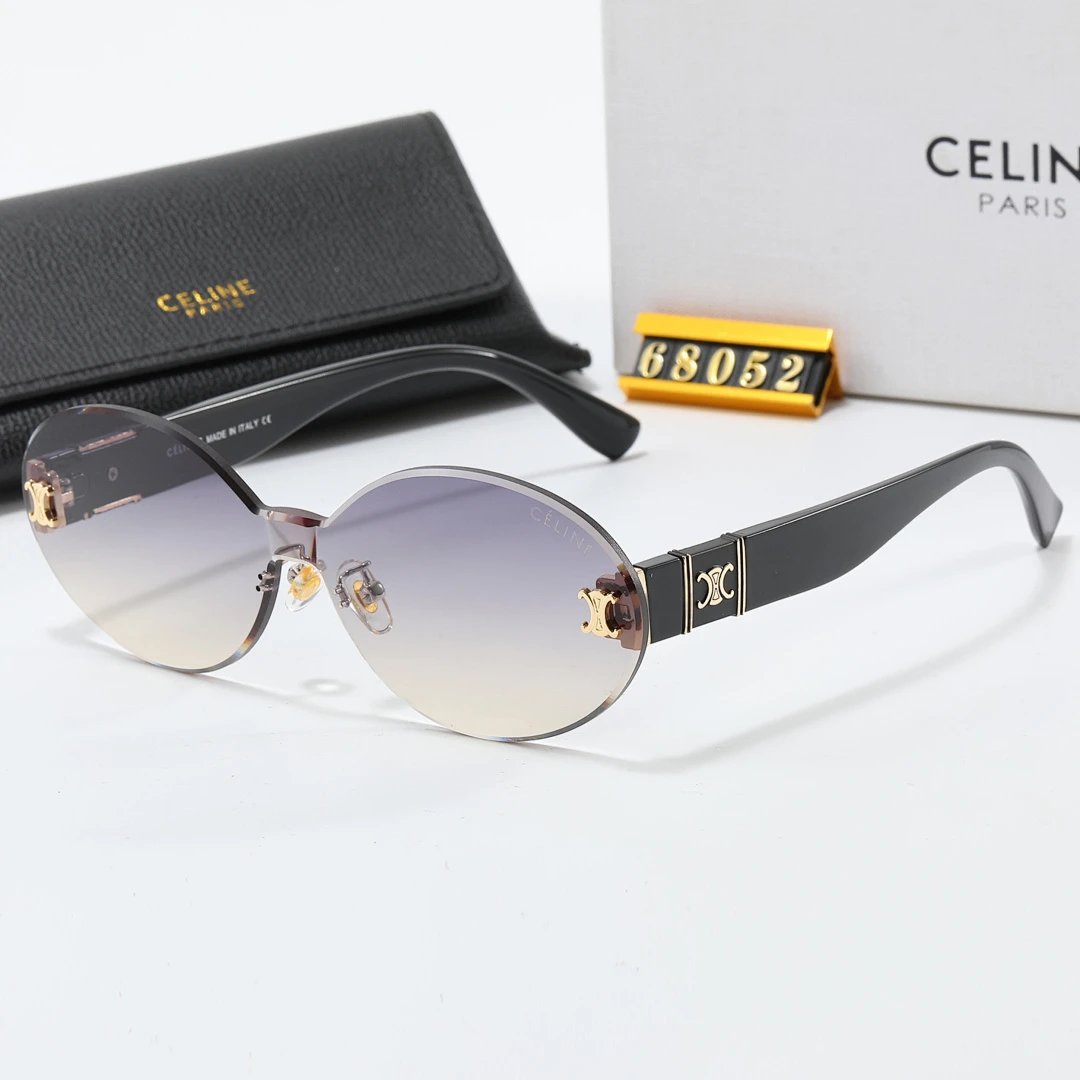 Celine Black Tinted Lens Square Sunglasses, Polished Frame Style 14