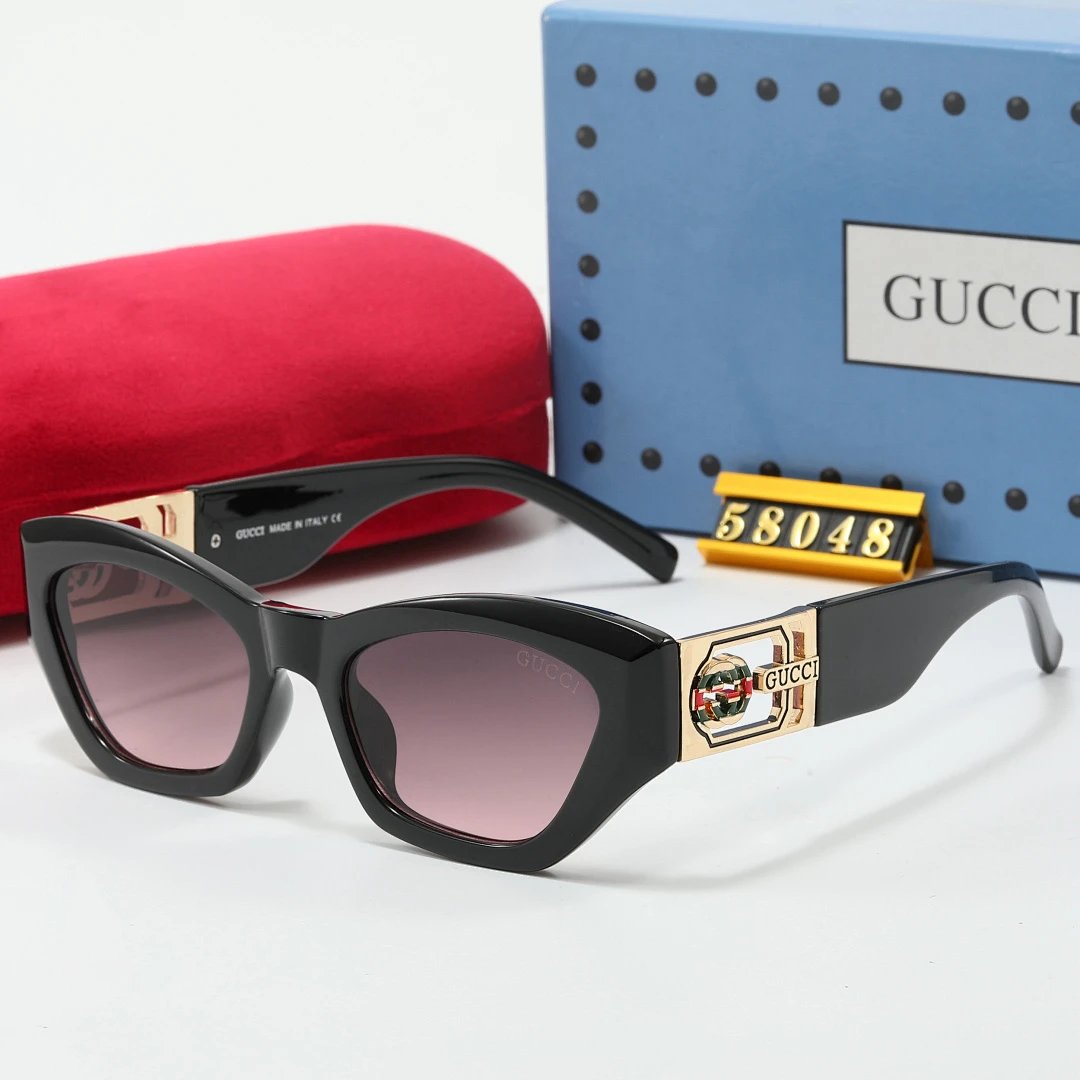 Gucci Tinted Lens Square Sunglasses, Polished Frame Style 11