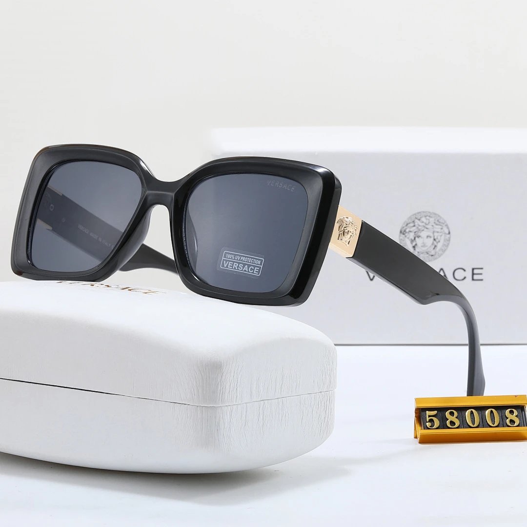Versace Black Tinted Lens Square Sunglasses, Polished Frame Style 20