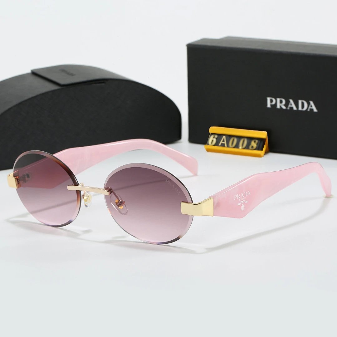 Prada Black Tinted Lens Square Sunglasses, Polished Frame Style 24