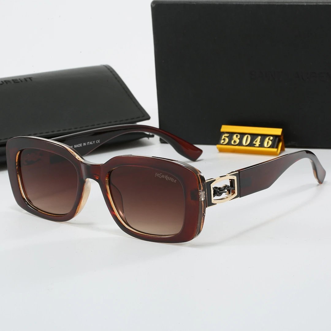 Saint Laurent Black Tinted Lens Square Sunglasses, Polished Frame Style 25