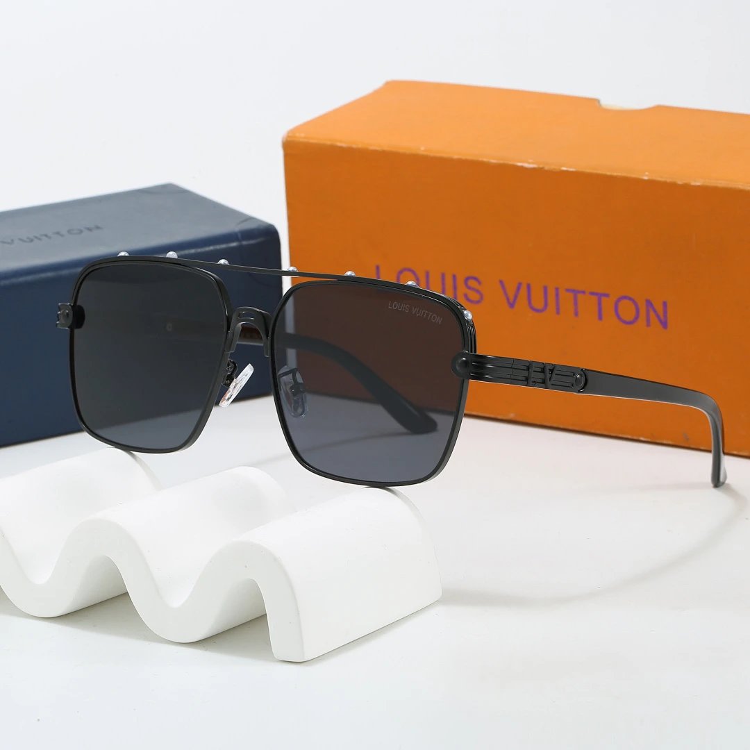 Louis Vuitton Brown Tinted Lens Square Sunglasses, Polished Frame Style 19