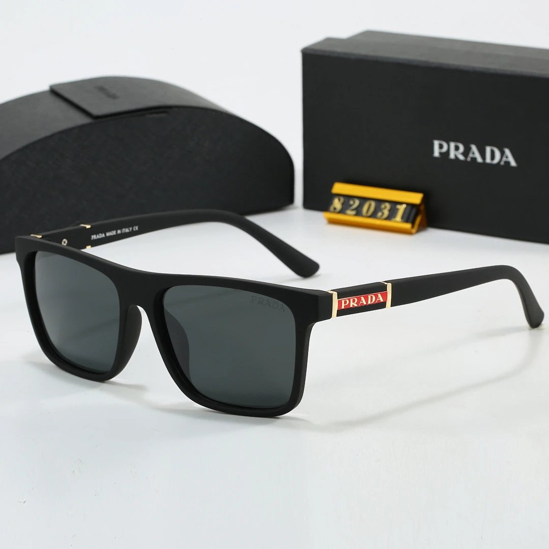 Prada Black Tinted Lens Square Sunglasses, Polished Frame Style 08